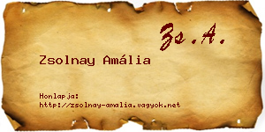 Zsolnay Amália névjegykártya